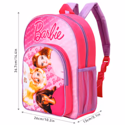 Barbie Kids Premium Backpack School Rucksack Travel Bag, Multicolour