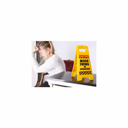 Boxer Mood Swing Warning Sign - Desk Sized Funny Secret Santa Gifts For Women - Novelty Rude Presents For Wife Or Girlfriend Joke Menopause Gift &