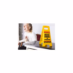 Boxer Mood Swing Warning Sign - Desk Sized Funny Secret Santa Gifts For Women - Novelty Rude Presents For Wife Or Girlfriend Joke Menopause Gift &