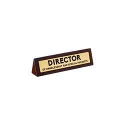 Director of Unnecessary Projects' Novelty Wooden Desk Warning Sign | Funny Office Humor Gift for Colleague Or Boss | 4.5cm x  ...