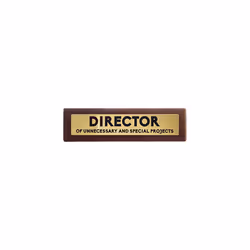 Director of Unnecessary Projects' Novelty Wooden Desk Warning Sign | Funny Office Humor Gift for Colleague Or Boss | 4.5cm x 17.5cm