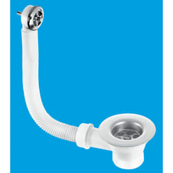 McAlpine FSW2P Sink Combined Waste and Overflow - Nut and Bolt Overflow Connection