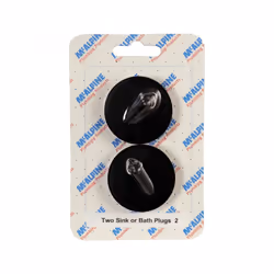 McAlpine CARD-2 Two Sink Or Bath Plugs - BP4T - Black PVC Plug 1¾" with triangle (for 1½" waste)