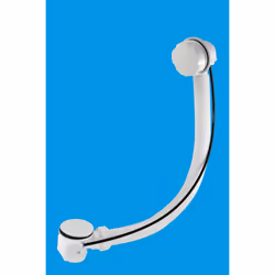 McAlpine PUB-WH 1½" x 70mm Polished Stainless Steel Flange Pop-Up Bath Waste and Overflow - Centre Pin Model with Overflow/C ...