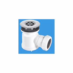 McAlpine STW7-R Water Seal Shower Trap Chrome Plated Plastic Flange, White