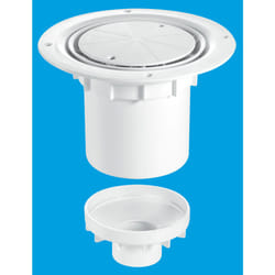 McAlpine TSG2WH 75mm Water Seal Trapped Gully, Clamp Ring and Cover Plate, 110mm or 2" Vertical Solvent Spigot Outlet