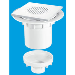 McAlpine TSG2T6WH 75mm Water Seal Gully with Vertical Outlet for Tiled or Stone Floors