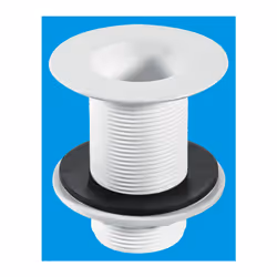 McAlpine W3 1Â½" Backnut Sink Waste: 85mm White Plastic Flange x 3Â½" Tail: Unslotted: Plug
