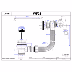 McAlpine WF21 Wasteflow with 1.5" Waste Outlet Fitting, Plug, Chain and 2 Way Connector