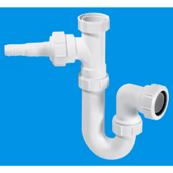 McAlpine WM1 75mm Water Seal Tubular Swivel 'P' Trap with 1Â½" Multifit Outlet and inlet connection for the discharge from a  ...