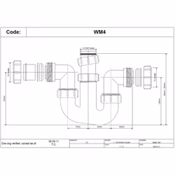 McAlpine WM4 Adjustable Washing Machine Waste Trap - 40mm