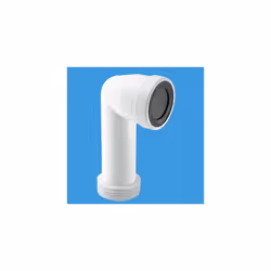 Mcalpine Wc-Con8E 90 Degree Bend Adjustable Length Extended Inlet Rigid Wc Connector, White