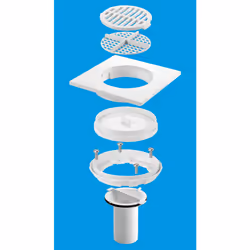 McAlpine TSGCONV White Plastic Sheet Floor to Tiled Floor Gully Conversion Kit