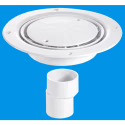 McAlpine USG2WH Untrapped Gully, Clamp Ring and Cover Plate, 2" Vertical Outlet and 2" x 1½" Socket Reducer