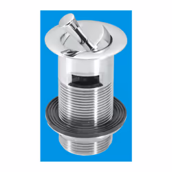 McAlpine BW60SPH-CB 1¼" Chrome Plated Brass Basin Waste - Backnut Model: 60mm Flange x 3½" Tail with Swivel Handle Plug