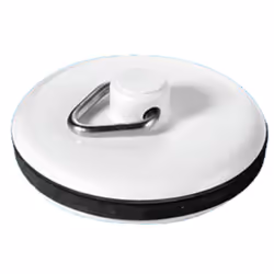 McAlpine WP1T 1Â½" White Plastic Plug with Rubber Seal With Triangle
