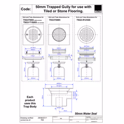 McAlpine TSG3-R125SS 75mm Trapped Gully 1.5"Side Inlet for waste pipe and 110mm