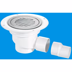 McAlpine TSG1SS-SL-NSC 75mm Water Seal Trapped Gully, Clamp Ring and Cover Plate, 2" Horizontal Outlet and 2" x 1½" Socket R ...