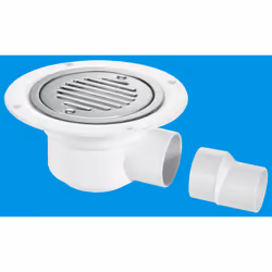 McAlpine TSG50SS-SL-SC 50mm Water Seal Trapped Gully, Clamp Ring and Cover Plate, 2" Horizontal Outlet and 2" x 1½" Socket R ...