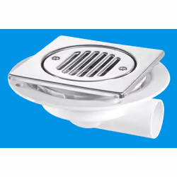 McAlpine USG3T6SS Untrapped Gully. Tile/Grating with removable Grid, 1Â½" Horizontal Outlet