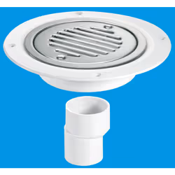 McAlpine USG2SS-SL-SC Untrapped Gully, Clamp Ring and Cover Plate, 2" Vertical Outlet and 2" x 1½" Socket Reducer