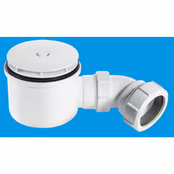 McAlpine ST90WH10-HP 90mm x 50mm Water Seal Shower Trap with 2" Universal Outlet High-Flow High-Performance Trap with removab ...