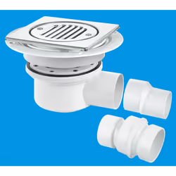 McAlpine Shower Gully Two Piece 50mm Seal 2'' > 1.5'' Outlet and 150mm Stainless Steel Tile      TSG52T6SS