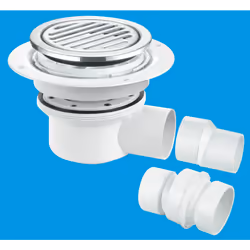 McAlpine TSG52-R125SS Two Piece 50mm Water Seal Trapped Gully, Tile/Grating with removable Grid, 2" Horizontal Outlet and 2"  ...