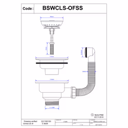 McAlpine 1 1/2" Basket Strainer Waste and Overflow - Clicker BSWCLSOFSS