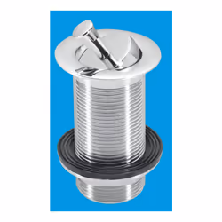 McAlpine BWU60SPH-CB 1¼" Chrome Plated Brass Basin Waste - Backnut Model: 60mm Flange x 3½" Tail with Swivel Handle Plug