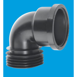 McAlpine DC90-BL Black 4"/110mm 90 Drain Connector with Boss
