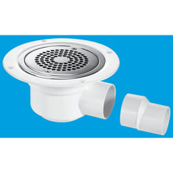 McAlpine TSG50-ANTI/LIG 50mm Water Seal Trapped Gully, Clamp Ring and Cover Plate, 2" Horizontal Outlet and 2" x 1Â½" Socket Reducer