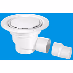 McAlpine TSG1WH-NSC 75mm Water Seal Trapped Gully, Clamp Ring and Cover Plate, 2" Horizontal Outlet and 2" x 1½" Socket Redu ...