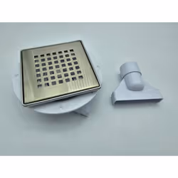 McAlpine Slimline Floor Gully With Non-Return Valve 2 Piece Stainless Steel Chequered 150Mm Tile