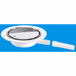 McAlpine USG1SS Untrapped Gully, Clamp Ring and Cover Plate, 22mm Horizontal Plain Outlet for use with pumped waste