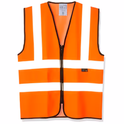 Supertouch 32383 Zipped Hi Vis Vest, Large, Orange