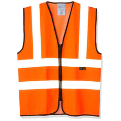 Supertouch 32383 Zipped Hi Vis Vest, Large, Orange