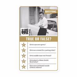 Elvis Presley Top Trumps Quiz Game