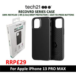 Tech21 Recovrd Slim Case [ For Apple iPhone 13 PRO MAX ] Antimicrobial Protection Cover - Black