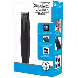 Wahl 9685-517 GroomEase Rechargeable Stubble & Beard Trimmer - 9 Piece Kit