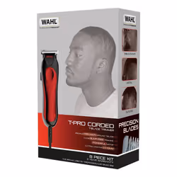 Wahl T-Pro Corded Men's Hair Trimmer Clipper Kit T-Blade Detailing with 3 Combs