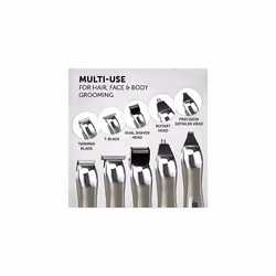 Wahl Chromium 11-in-1 Multigroomer, Beard Trimmer for Men, Nose Hair Trimmer, Stubble Trimmer, Body Trimmers for Men, Male Grooming Set, Rec