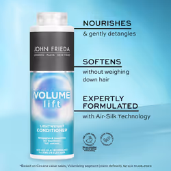 Volume Lift Lightweight Conditioner 500 ml, Conditioner for Flat, Fine Hair, Conditioner Value Pack