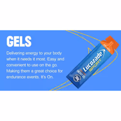 Lucozade Sport Energy Gels, Dual-Fuel Orange flavour, 24 x 45g SEE DATES