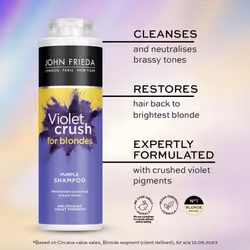 Violet Crush Purple Shampoo 500 ml, Purple Toning Shampoo for Blonde Hair, Shampoo Value Pack