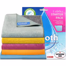 e-cloth Starter Pack - 5 Microfibre, Polyester Blue, Grey, Orange, Purple, Yellow 5 pc(s)