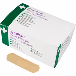HypaPlast Fabric Plasters, 7.2 x 2.5 cm (Pack of 100) Sterile Hypoallergenic
