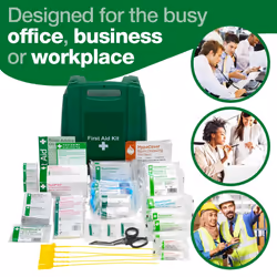 Workplace First Aid Kit British Standard (Medium 25-100 Persons) Wall Mountable with Inspection Tags and Extra Plasters