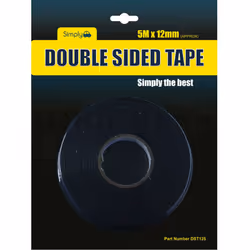 Black Double Sided Tape Self Adhesive Mounting Foam Car Trim Plate 12mm x 5M