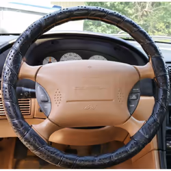 Deluxe Lace Up Steering Wheel Cover Car Van Leather Look Soft Large 39-41cm